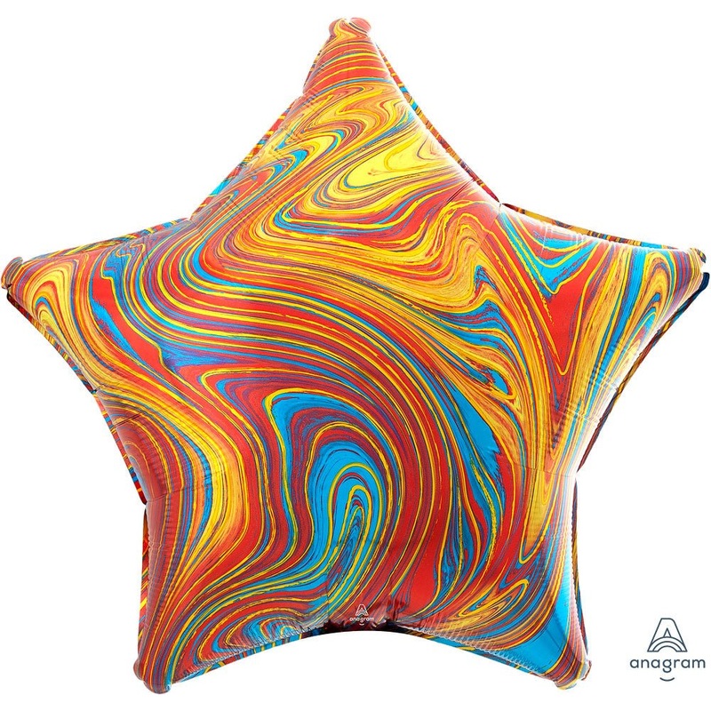 Ballon Mylar 18Po-Etoile Marblez Orange