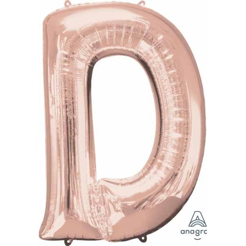 Ballon Mylar Supershape - Lettre D - Rose Gold
