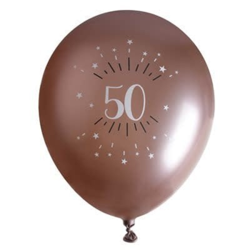 Ballons Latex 12" Rose Gold (6) - 50 Ans