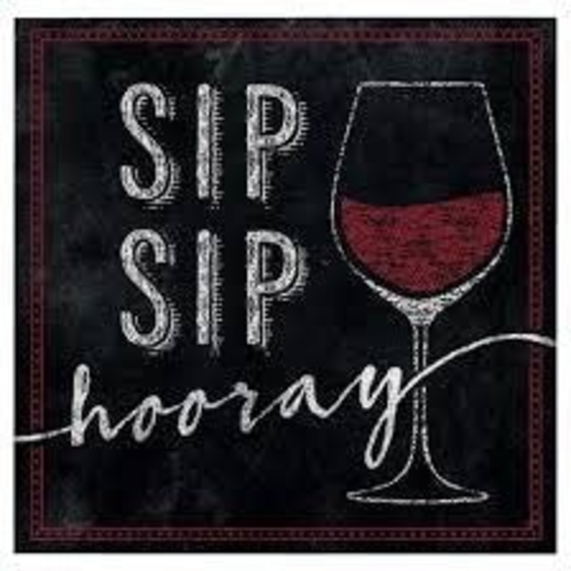 Serviettes  Cocktail (16) - Vin Sip Sip Hooray