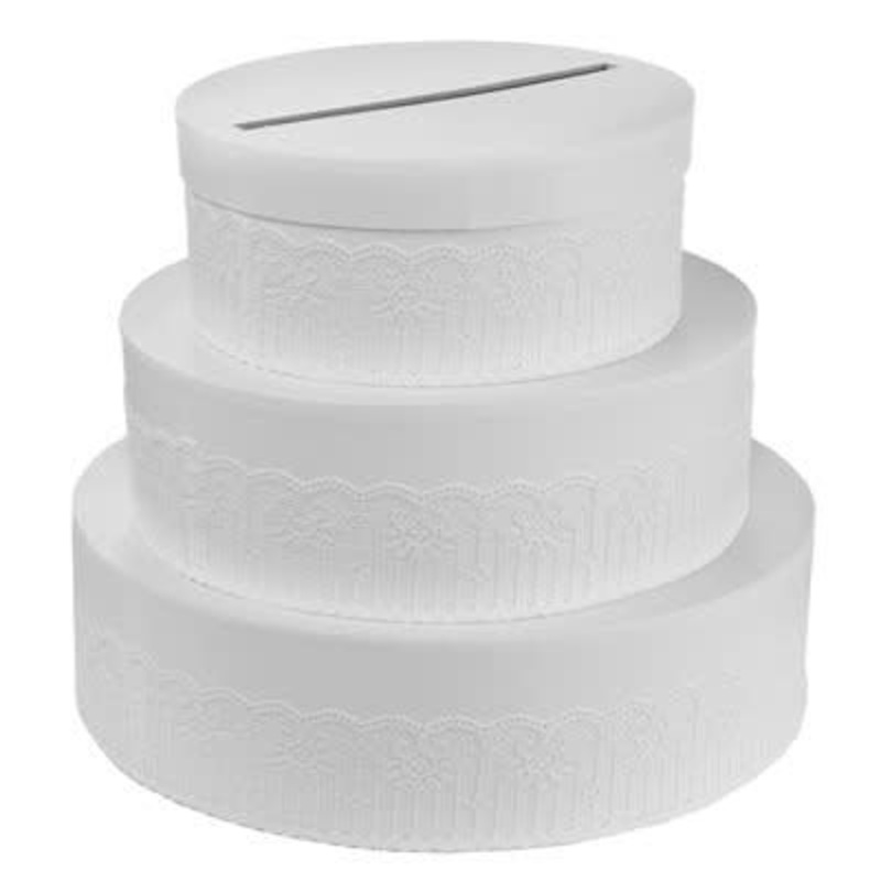 Tirelire Gteau Blanc 29.5 X 26 Cm