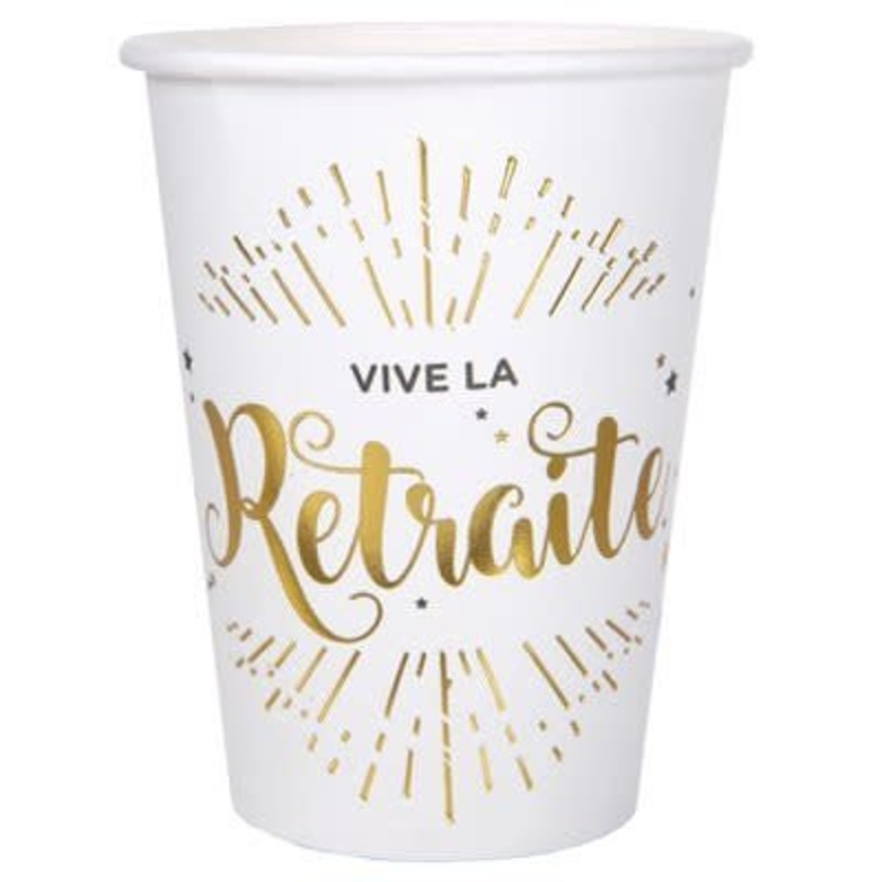 Verres 9Oz Vive La Retraite Blanc (10)