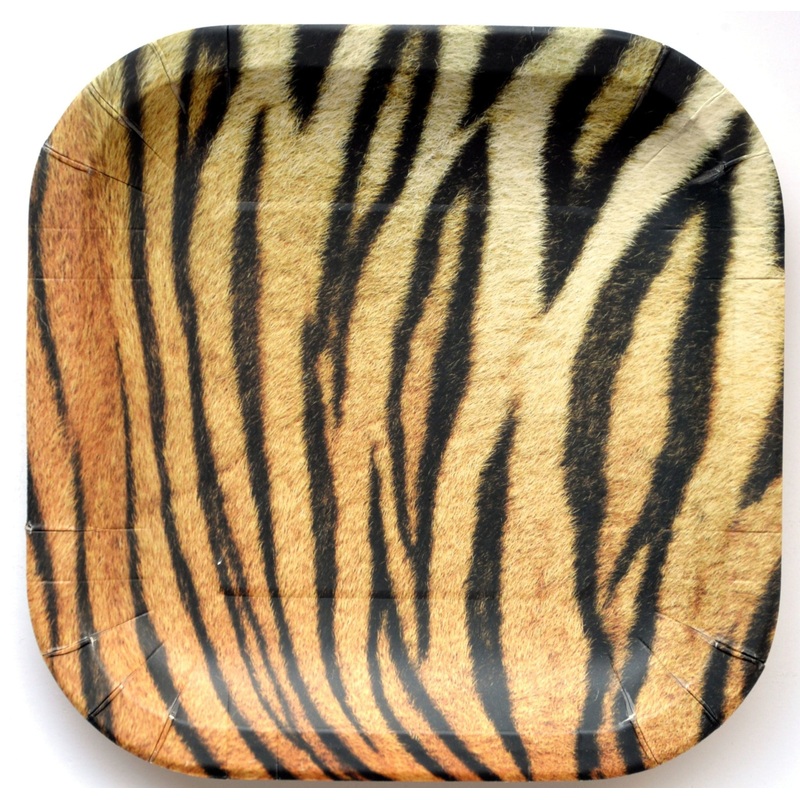 Assiettes 9Po (8) - Mixe 8 (Tigre-Leopard-Giraffe- Zebre)