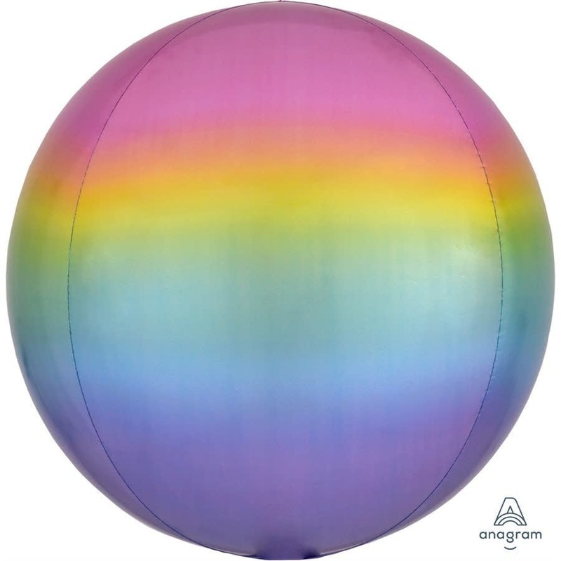 Ballon Mylar Orbz - Arc En Ciel Pastel