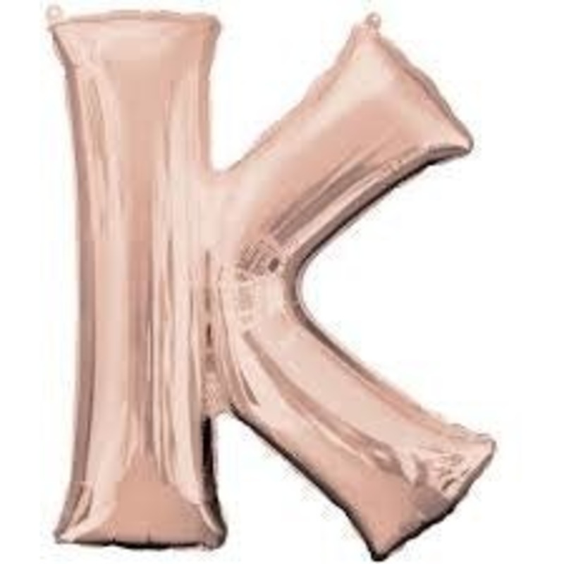 Ballon Mylar Supershape - Lettre K - Rosegold