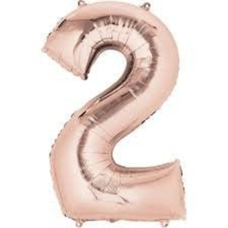 Ballon Mylar Supershape - Nombre 2 Rose Gold