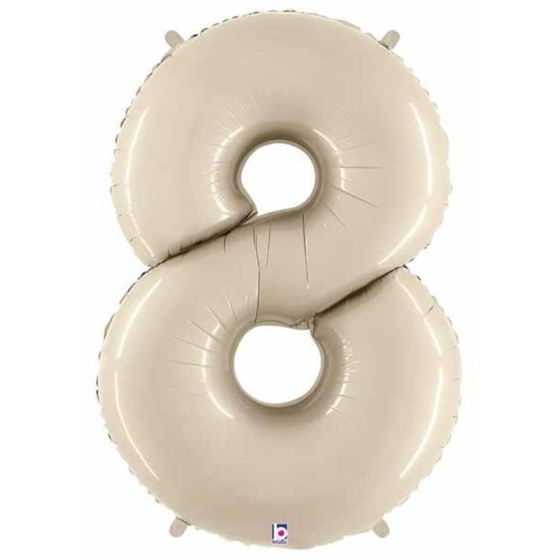 Ballon Mylar Supershape - Nombre 8 Blanc Sable