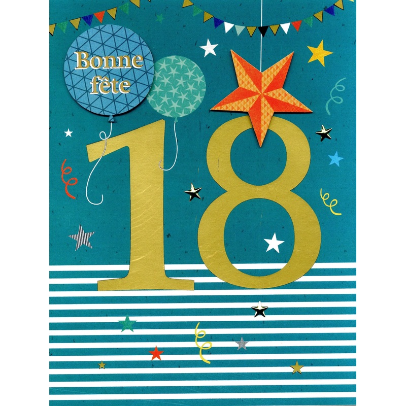 Carte de Fte - Bonne fte - 18 ans