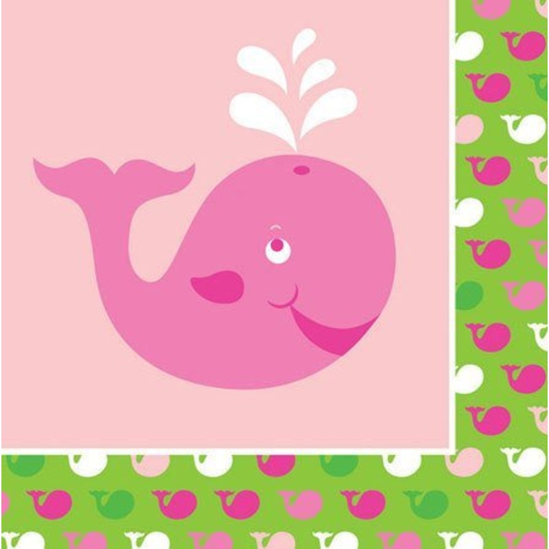 Serviettes De Table Baleines Roses (16)