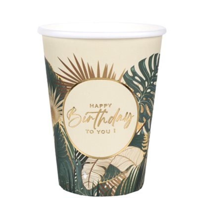 Verres 9Oz (10) - Happy Birthday - Jungle