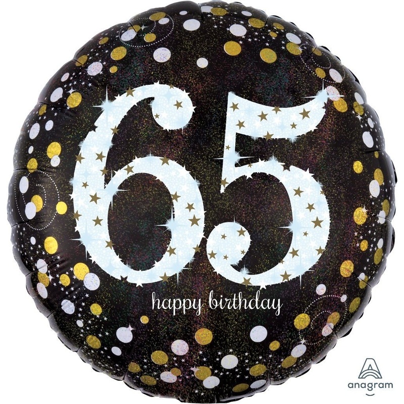 Ballon Mylar 18Po - 65 Ans Argent