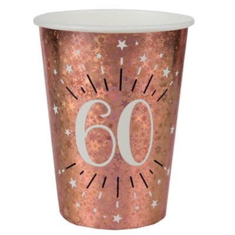 Verres 9 0z - tincelant Rose Gold 60 Ans  (10)