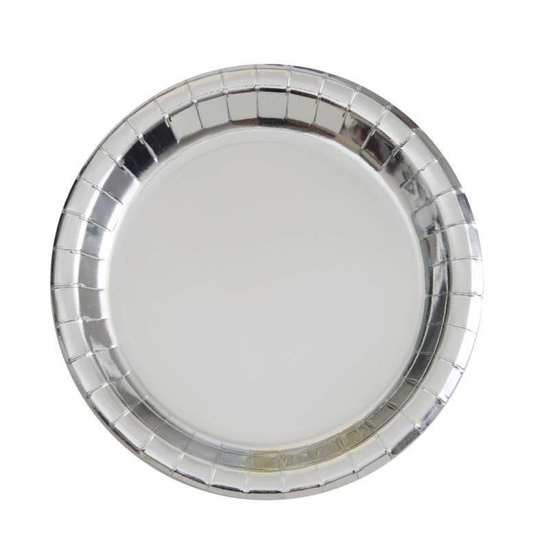Assiettes en Carton 9po (8) - Argent