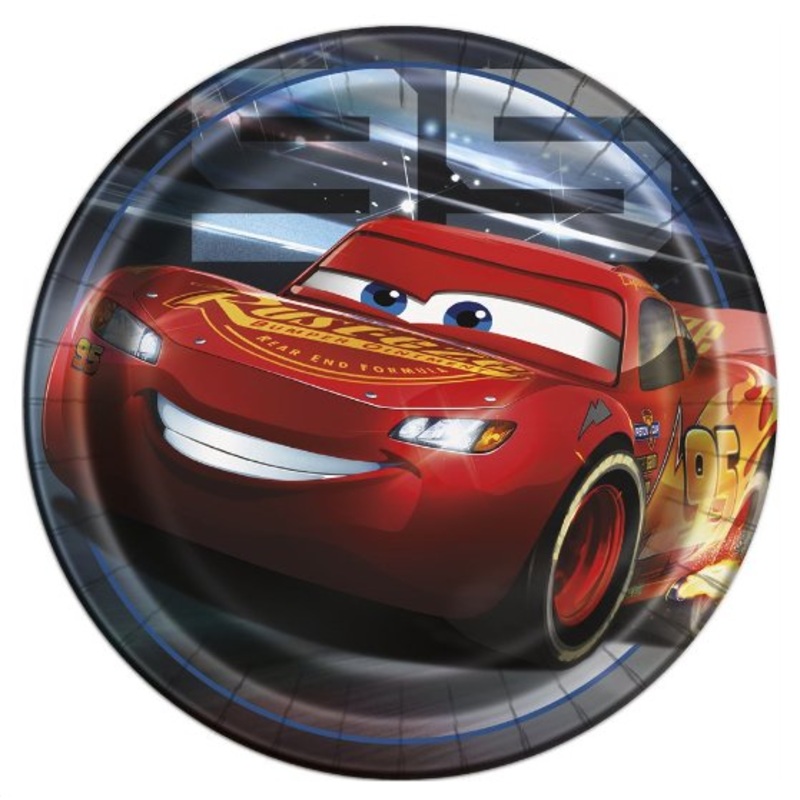 Assiettes En Carton 9Po (8) - Les Bagnoles (Cars)