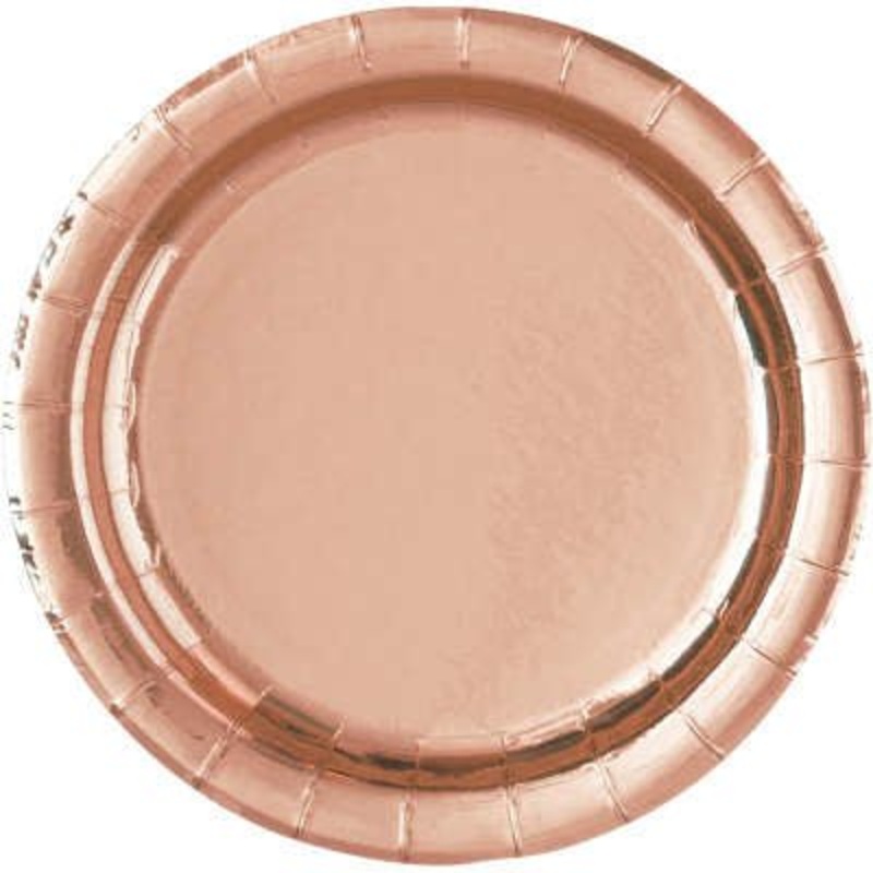Assiettes En Carton 9Po (8CT)- Rose Gold