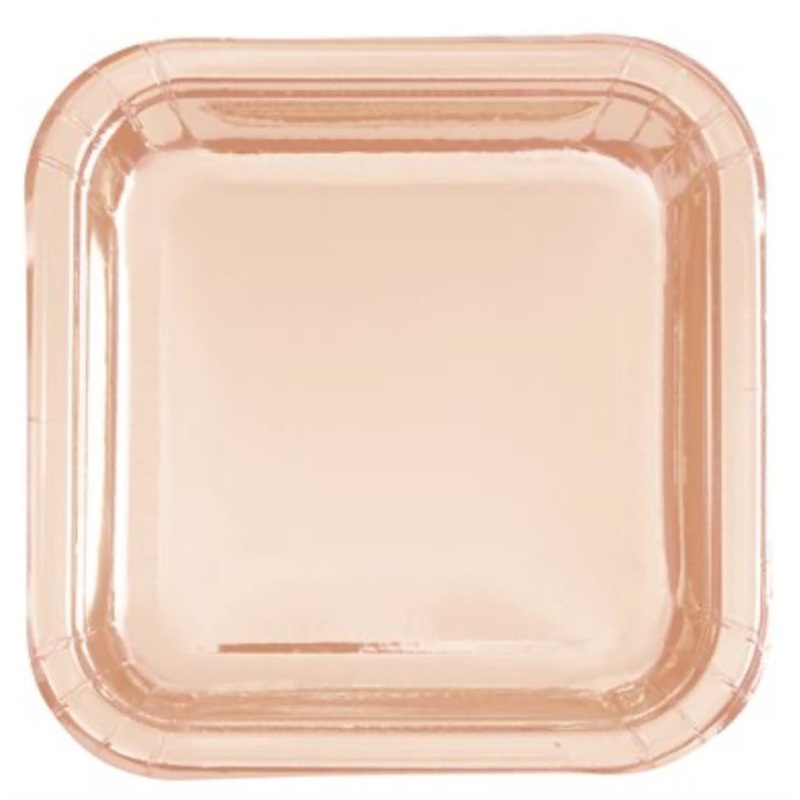 Assiettes en carton Carr 7Po (8) - Rose Gold