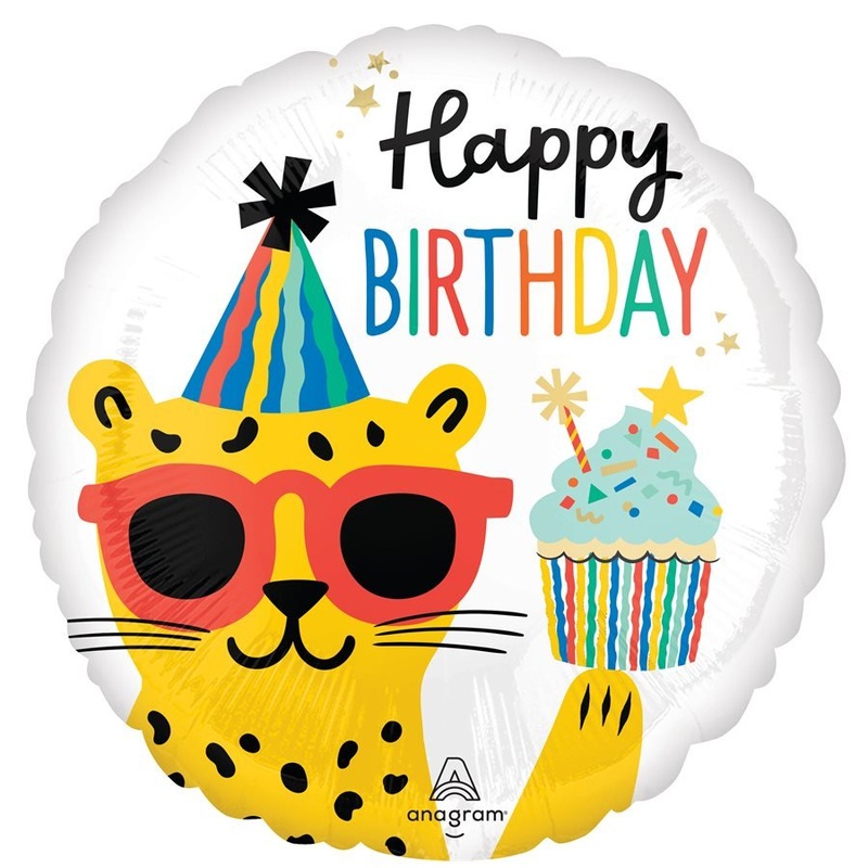 Ballon mylar 18 po - Happy birthday animaux de la jungle