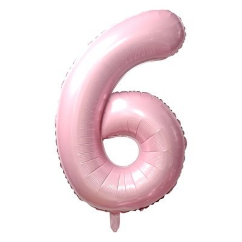 Ballon Mylar Supershape Chiffre 6 - Rose bb 34po