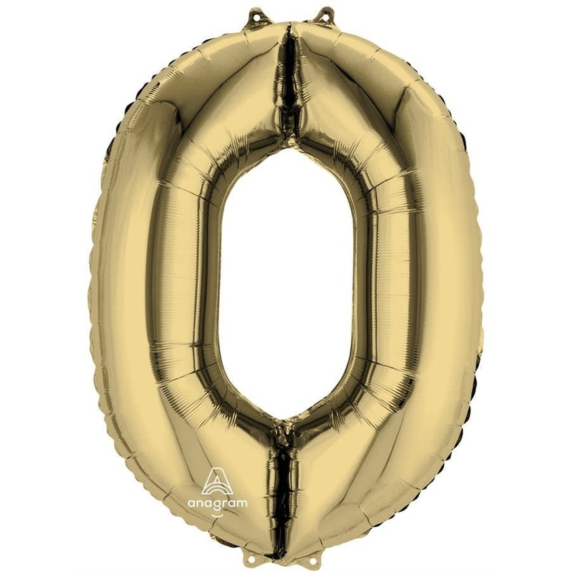 Ballon Mylar Supershape Lettre O - Or Blanc