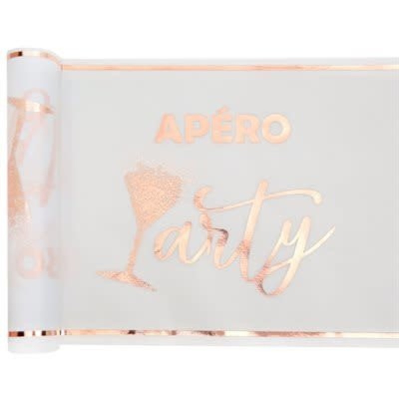Chemin De Table Apro Party - Blanc et Rose Gold