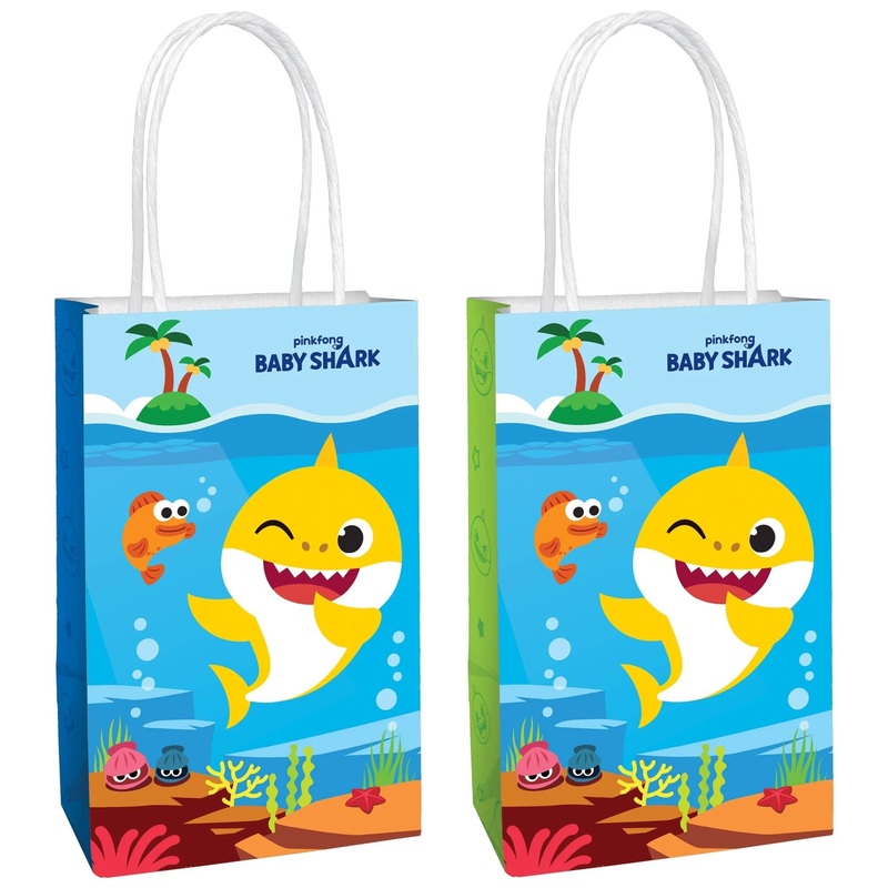 Sacs A Surprises (8) De Papier Kraft - Baby Shark