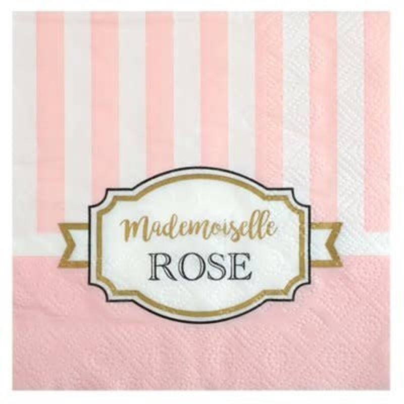 Serviettes A Cocktail Mademoiselle Rose (20)