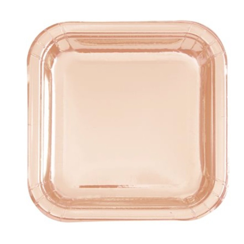 Assiettes En Carton Carr 9Po (8) - Rose Gold