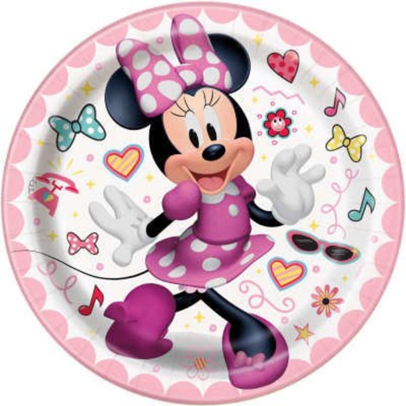 Assiettes Rondes 7Po (8) - Minnie Mouse