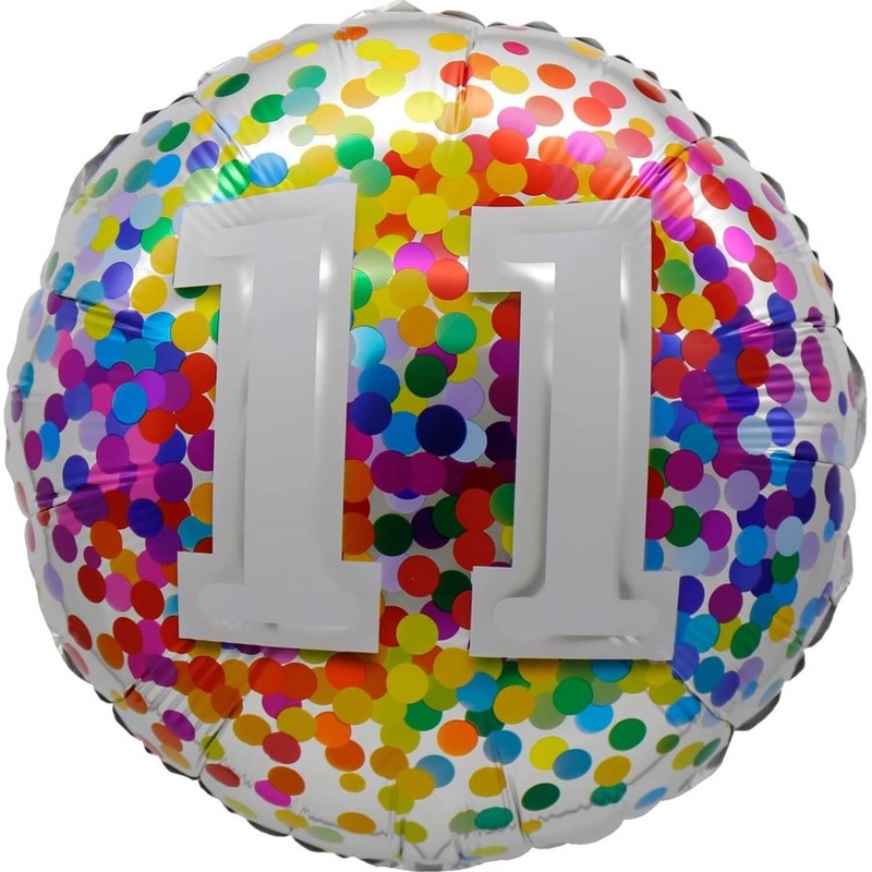 Ballon Mylar 18Po - 11 Ans Confetti