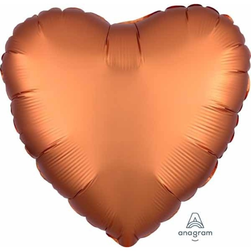 Ballon Mylar 18Po - Coeur Satin - Orange