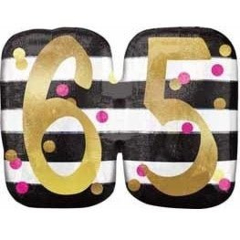 Ballon Mylar Supershape - 65 Ans Glamour