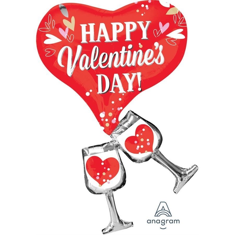 Ballon Mylar Supershape - Happy Valentine' Day Cheers