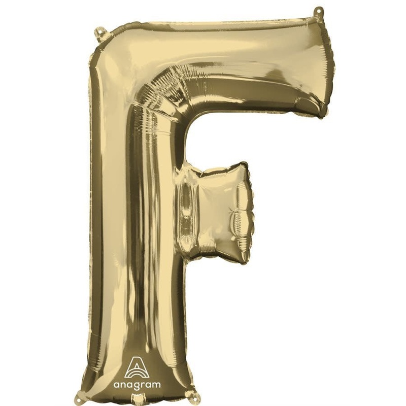 Ballon Mylar Supershape Lettre F - Or Blanc