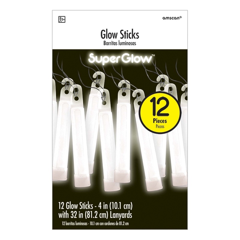 Baton Lumineux 4'' Avec Corde (12) - Blanc
