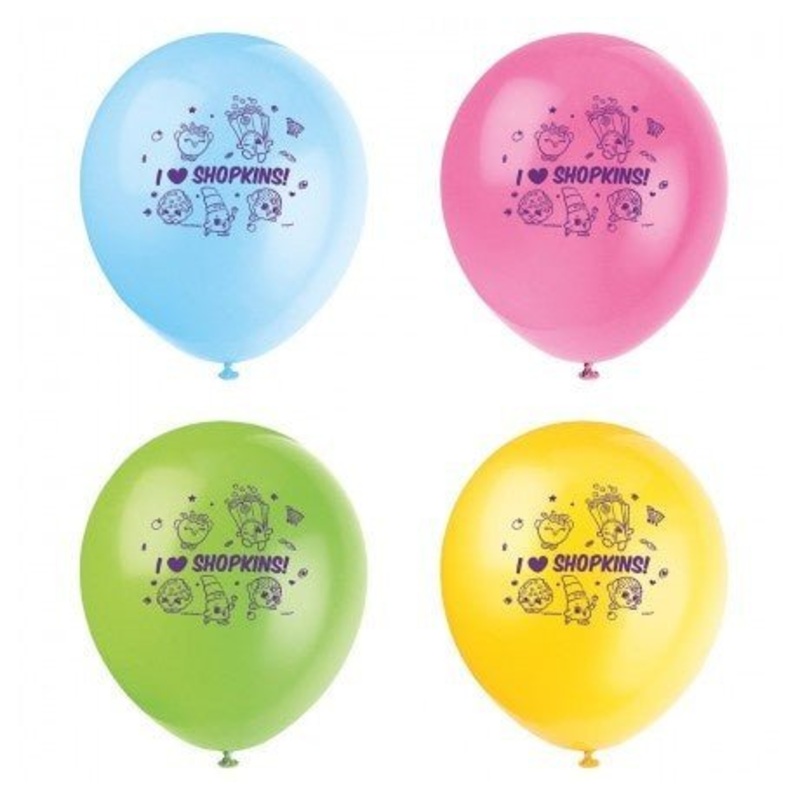Sac De 8 Ballons En Latex 12" -  Shopkins