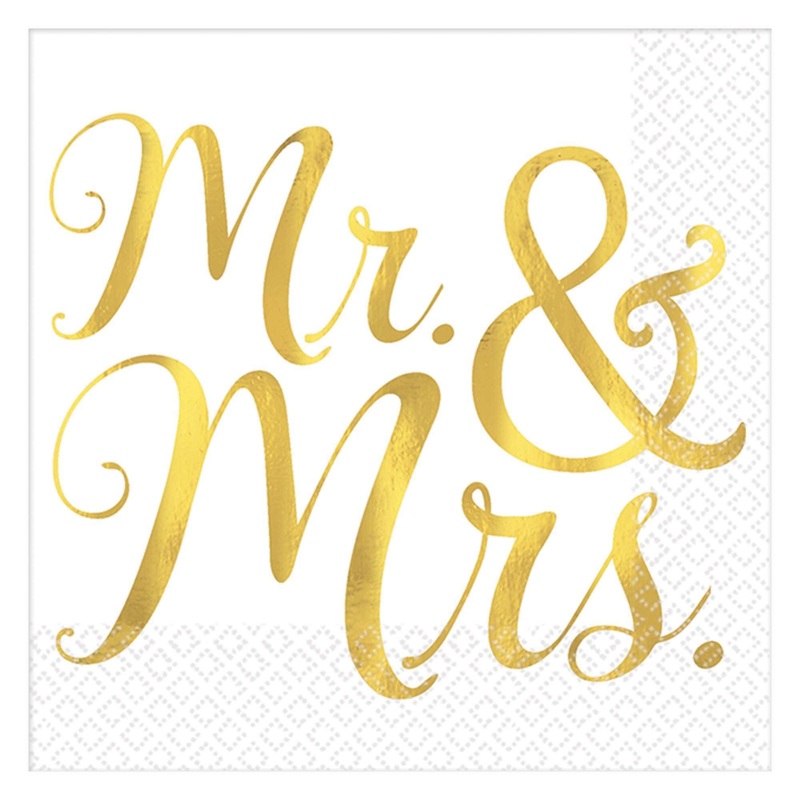 Serviettes  Cocktail (16) - Mr. & Mrs