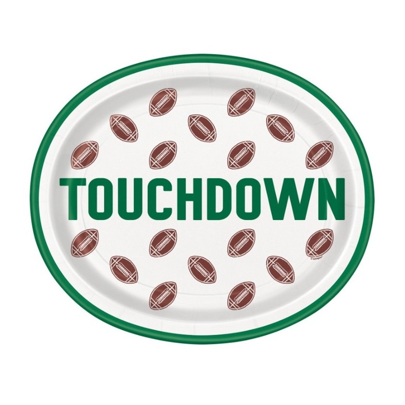 Assiette en Carton 12po (8) - Football "Touchdown"