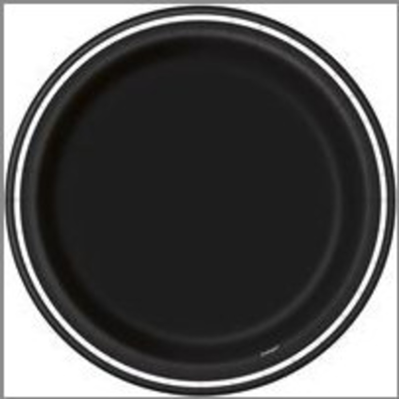 Assiettes en carton ronde 9po (8) - Noir