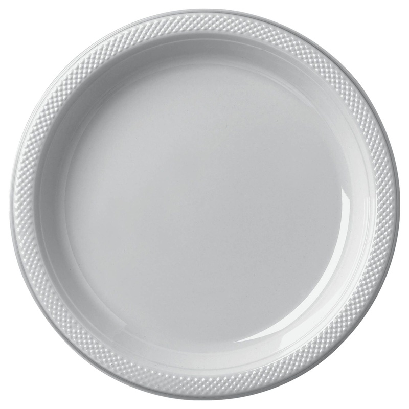Assiettes En Plastique 9Po (20)  - Argent