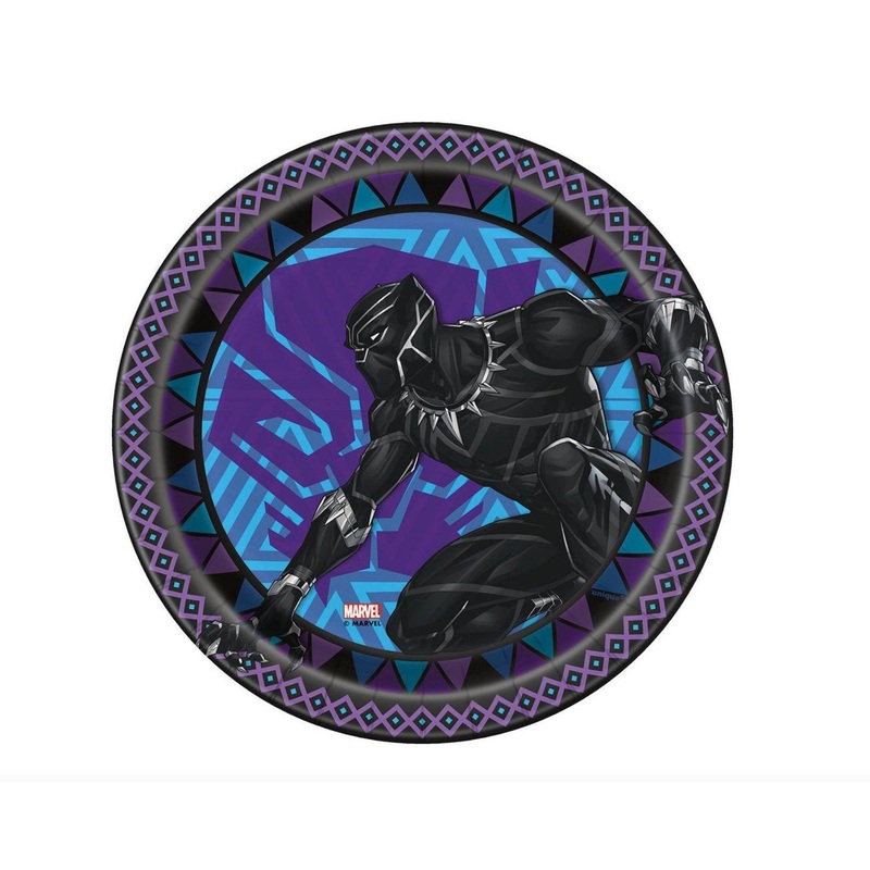 Assiettes Rondes 7Po (8) - Black Panther