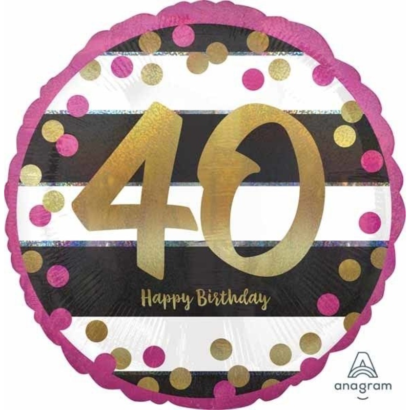 Ballon Mylar 18Po - Happy Birthday 40