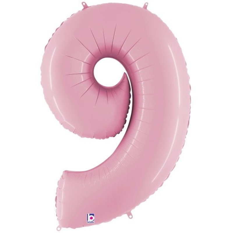 Ballon Mylar Supershape - Nombre 9 Rose Pastel