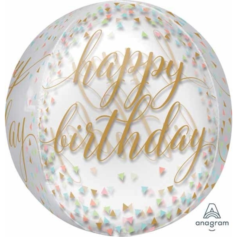 Ballon Orbz - Happy Birthday