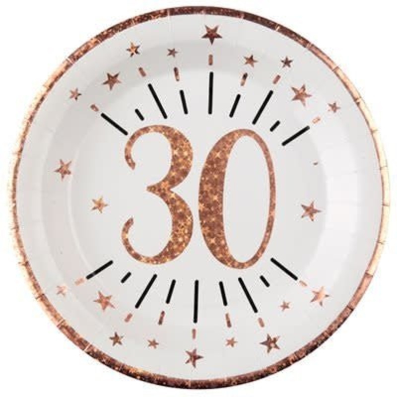 Assiettes 9Po (10) - Rose Gold 30 Ans