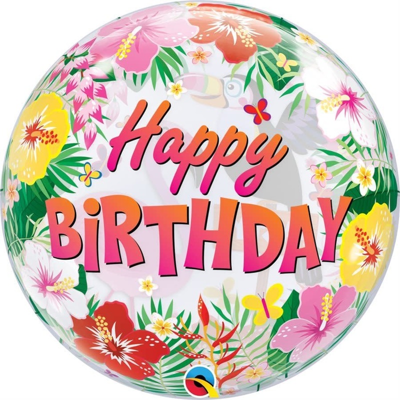 Ballon Bubbles - Happy Birthday Tropical
