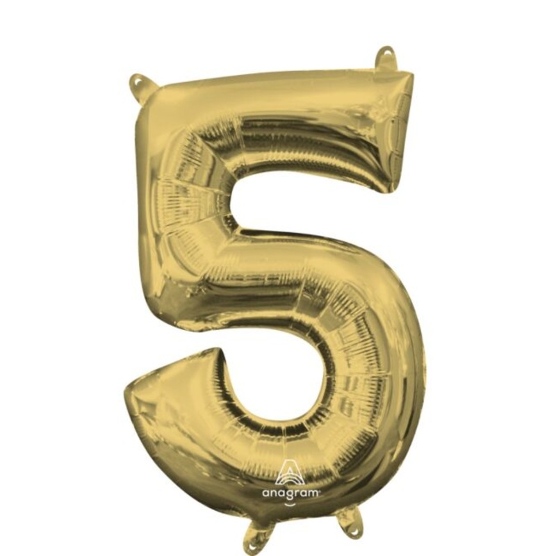 Ballon Mylar 16" - 5 Or Blanc