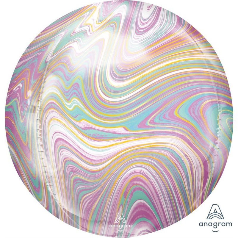 Ballon Mylar Orbz Marbr -  Pastel