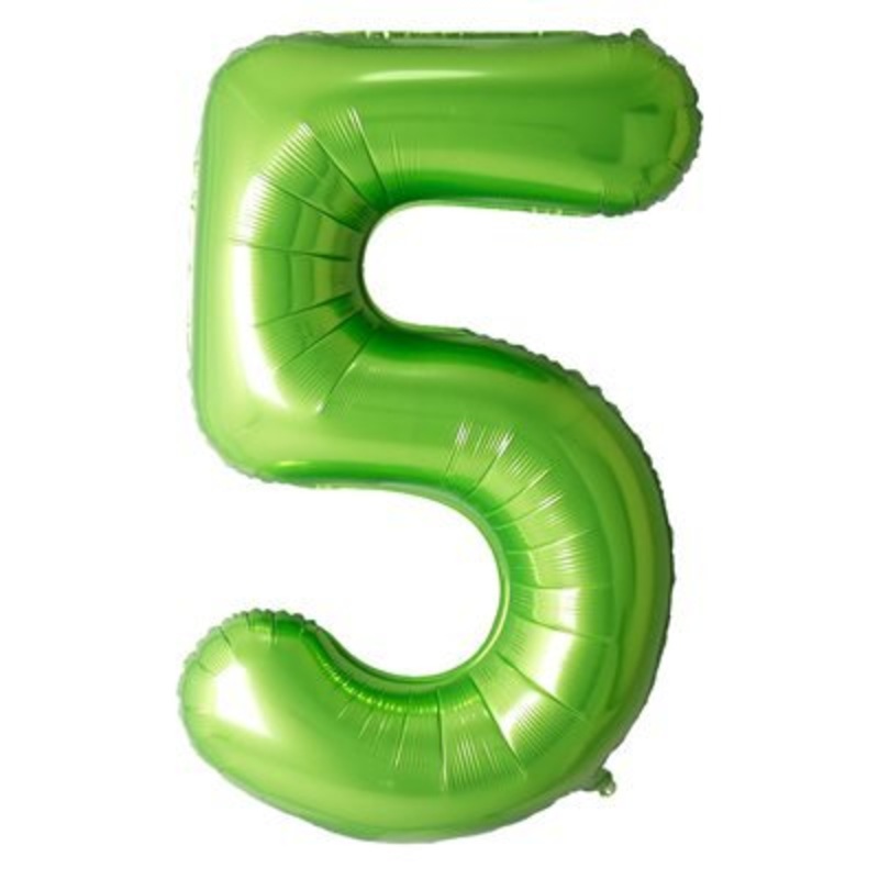 Ballon Mylar Supershape Chiffre 5 - Vert 34po