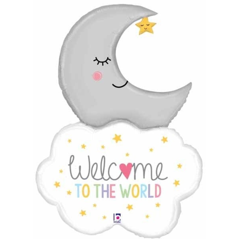 Ballon Mylar Supershape - Lune (Welcome To The World)