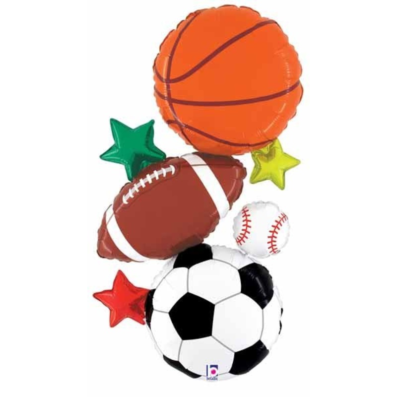 Bouquet De 5 Ballons Mylar - Sports